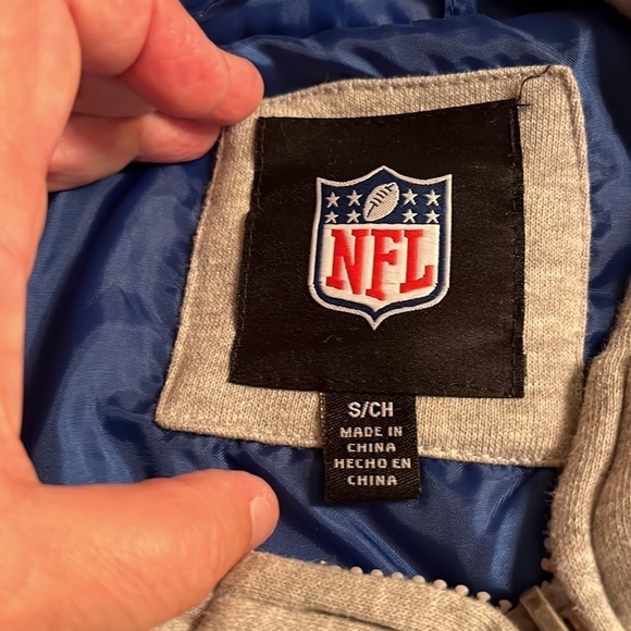 NFL Indianapolis Colts Gray front zip Hooded Sweatshirt - Picture 6 of 9